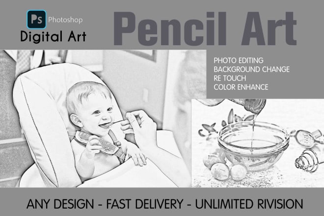 I will design pencil art into your any photo