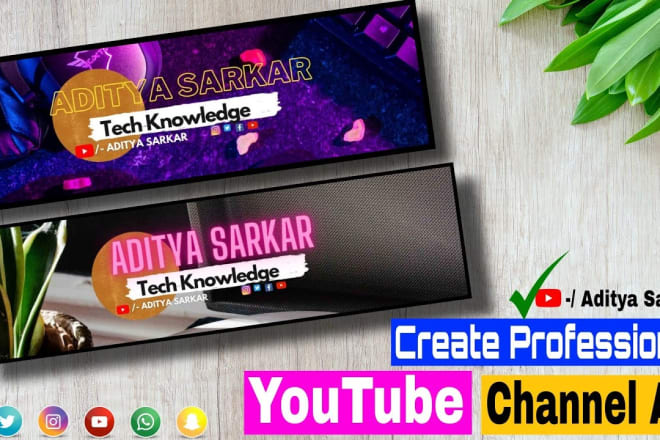 I will design professional youtube channel art