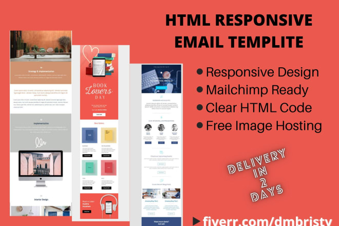 I will design responsive HTML email template newsletter