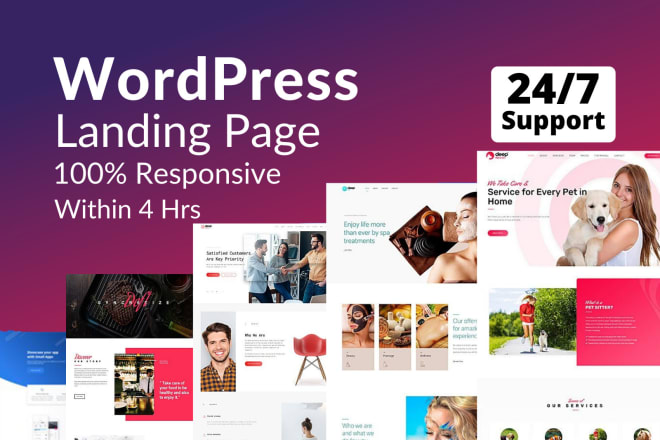 I will design responsive wordpress landing page using elementor pro