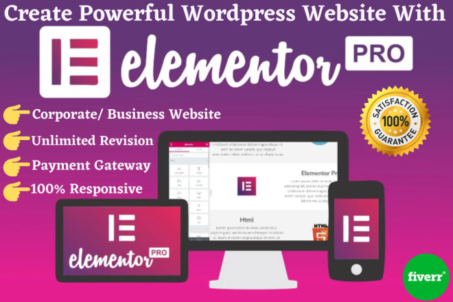 I will design responsive wordpress website using elementor pro page builder
