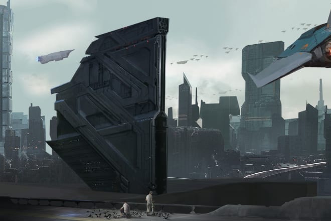 I will design scifi illustration and environment concept
