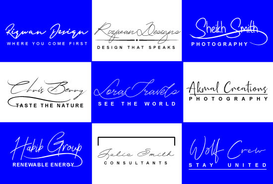 I will design stylish handwritten signature, calligraphy or signature logo