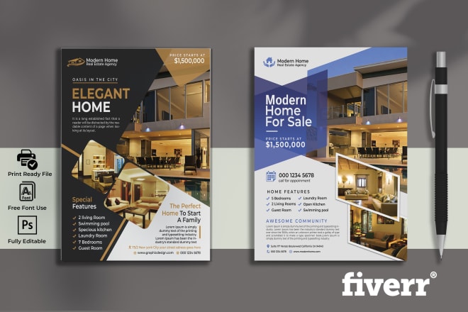 I will design unique real estate flyers