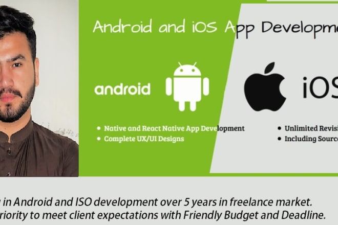 I will develop android and IOS in react native mobile application