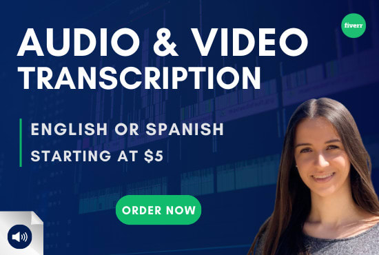 I will do audio and video transcription in english or spanish