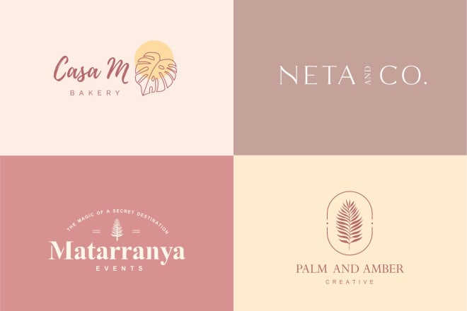 I will do boho hand drawn minimalist botanical logo for you