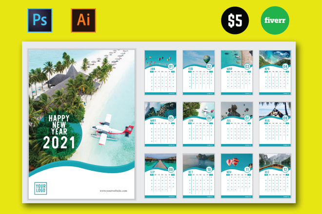 I will do custom planner, desk or wall calendar design