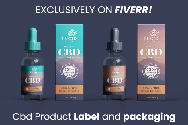 I will do label design, cbd oil label, hemp oil label, cbd label and packaging design