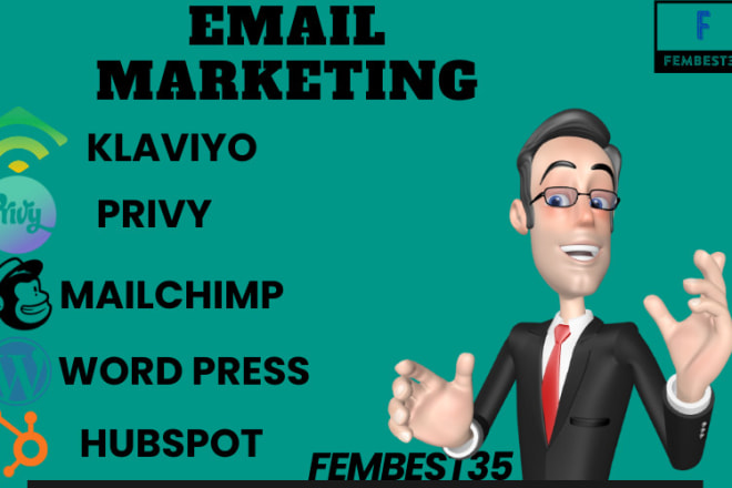 I will do mailchimp marketing, privy, shopify marketing, klaviyo email marketing