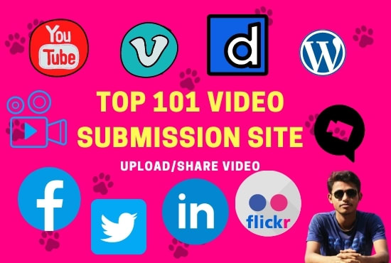 I will do manually video submission on 100 high da video sharing sites