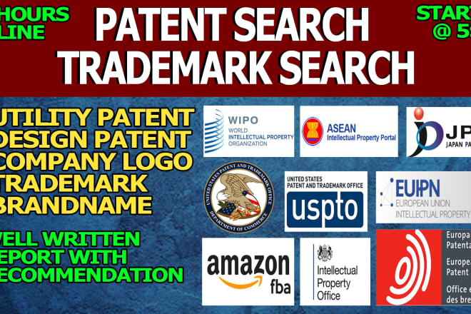 I will do patent search and trademark check for your product, invention, idea, logo