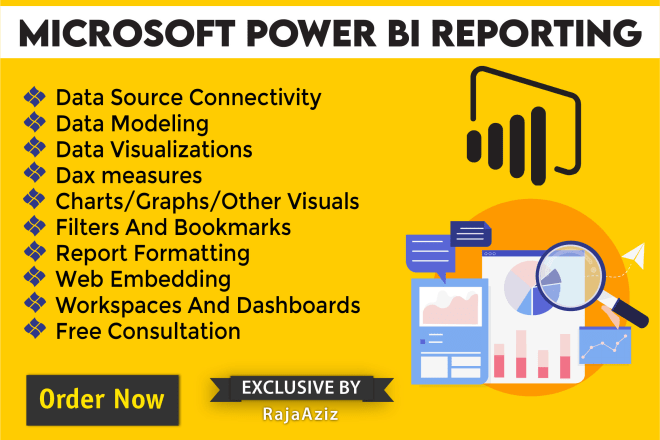 I will do power bi data reporting with graph visuals