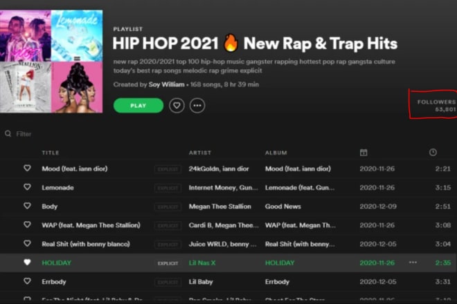 I will do rock, hiphop promotion, spotify music promotion via playlist placement