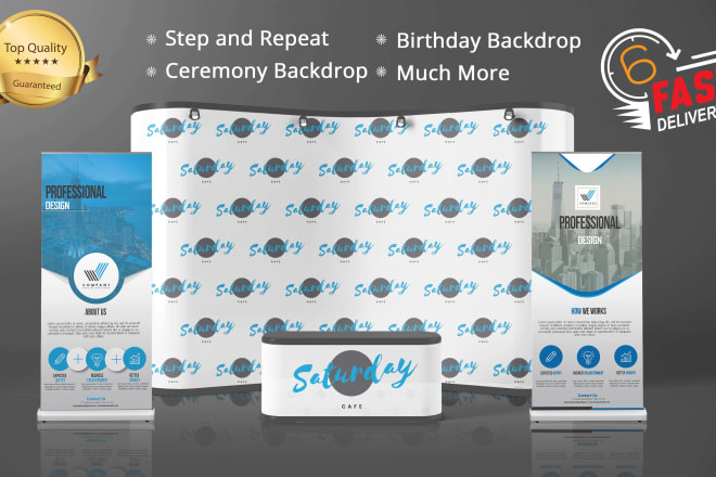 I will do step and repeat,backdrop,static banner,billboard in 6hr