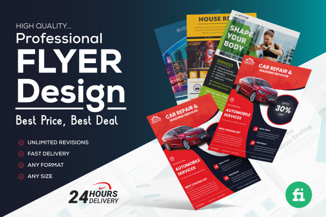 I will do unique professional flyer posters design express 24h