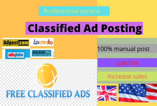 I will do USA classified ads posting service in top rated sites