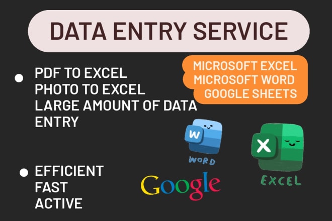 I will do virtual assistant of data entry, copy paste job