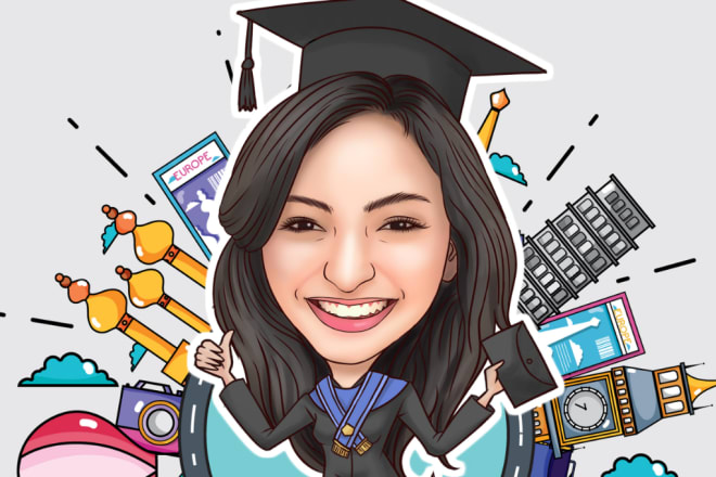 I will draw amazing caricature graduation