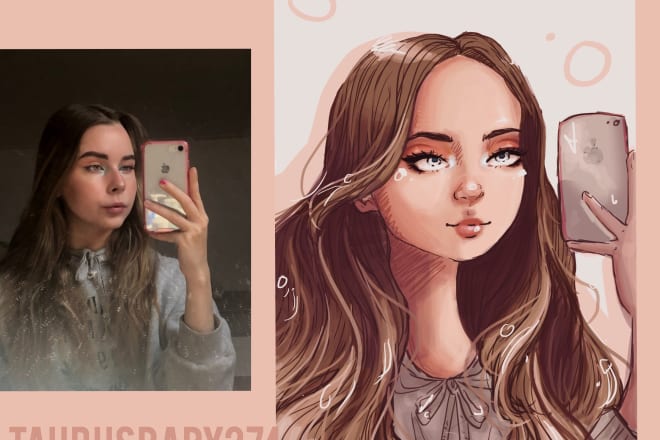 I will draw an anime or manga style portrait