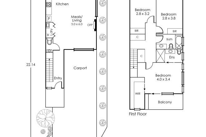I will draw architectural floor plans