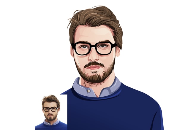 I will draw awesome vector cartoon portrait from your photo