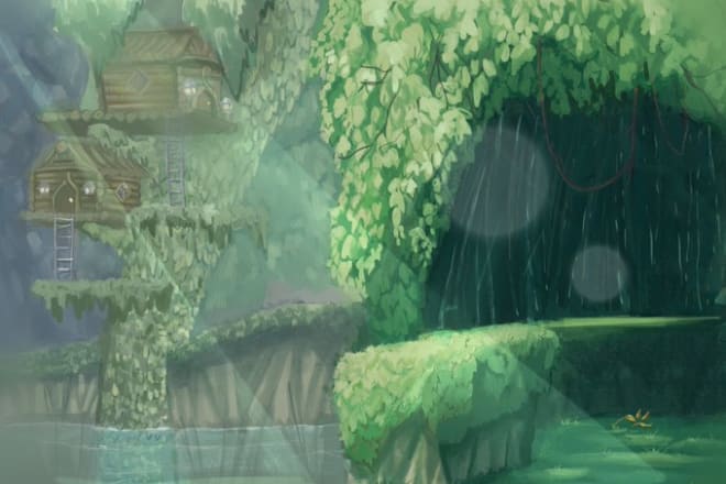 I will draw backgrounds and scenery for you