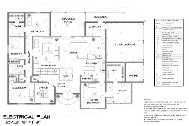 I will draw electrical, plumbing and hvac plan to get permit