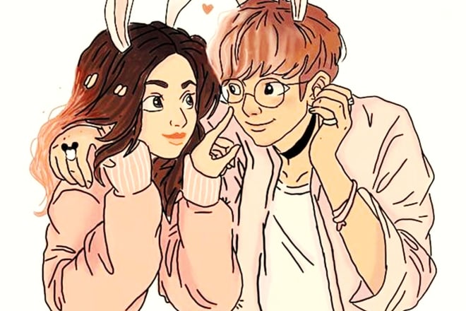 I will draw lovely couple portrait