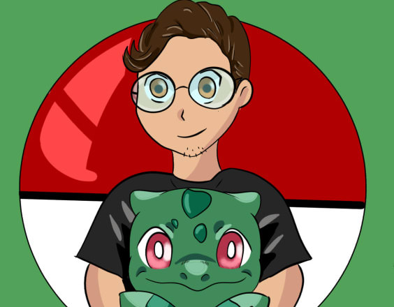 I will draw you as a pokemon trainer with your favorite pokemon