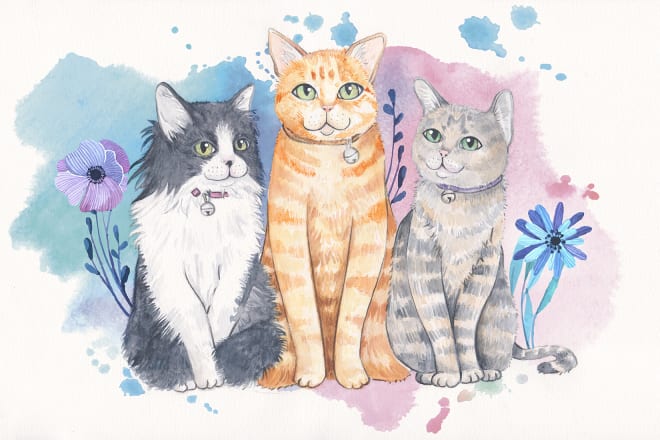 I will draw your pet in cute cartoon style