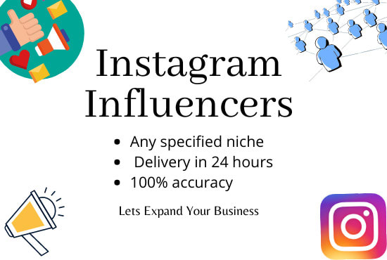 I will find targeted and niche based instagram influencers