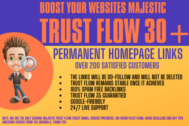 I will give your website a permanent trust flow of 30