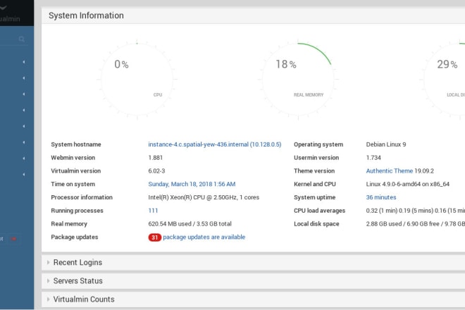 I will install webmin and virtualmin panel in your vps server