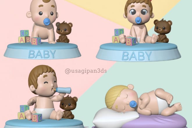 I will make a baby in a 3d model cartoon style