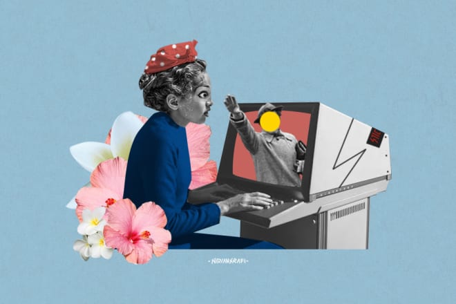 I will make a cool digital collage art with your concept