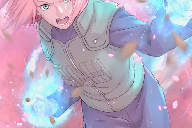 I will make a digital poster of your favourite anime character