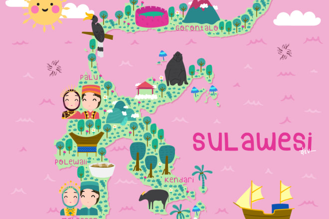 I will make a map illustration for you under my style