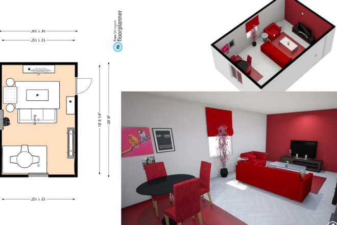 I will make architectural 2d, 3d floor plan with floorplanner