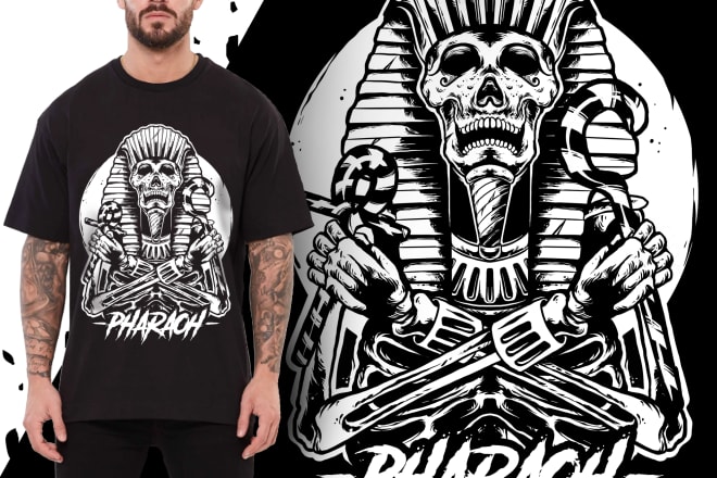 I will make illustrations skull with detailed inking for t shirt clothing