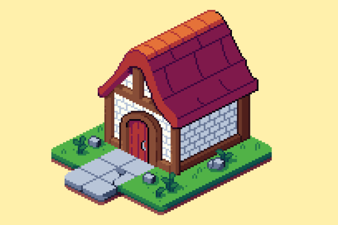 I will make isometric pixel art for you