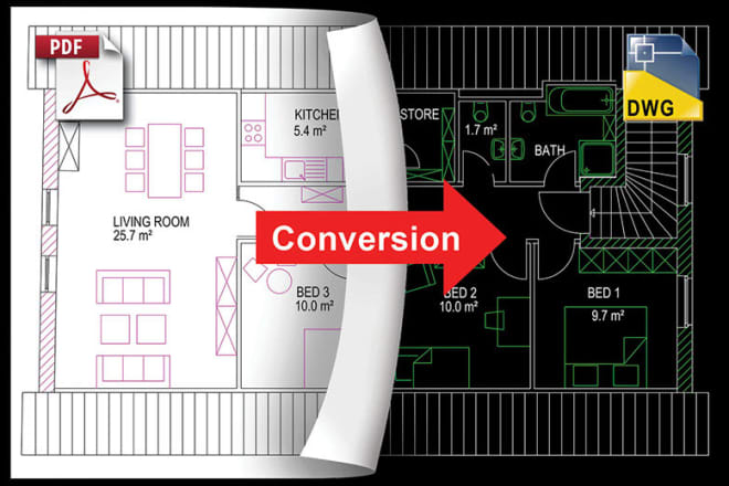 I will make PDF or sketch to auto cad drawings