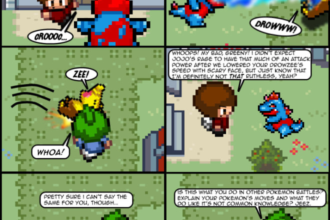 I will make pokemon sprite comics for you