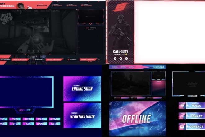 I will make twitch youtube stream overlay