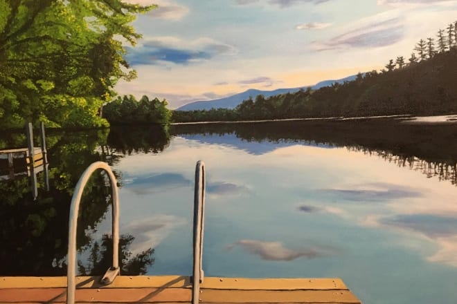 I will paint a landscape with real oils on canvas