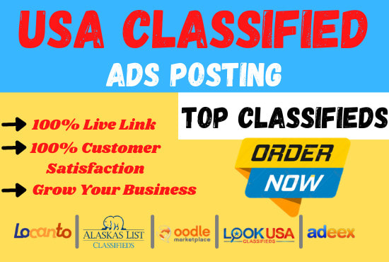 I will post your ad 50 classified top site in USA