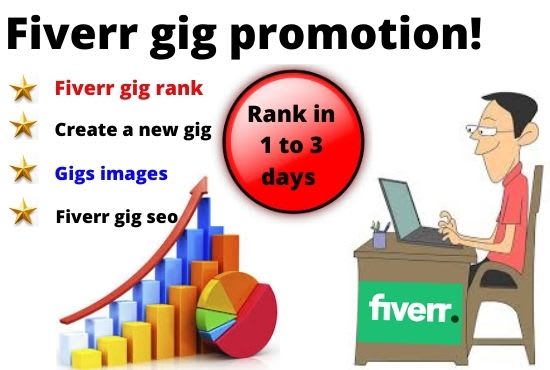 I will promote fiverr gig rank, create a new gig promotion, account seo