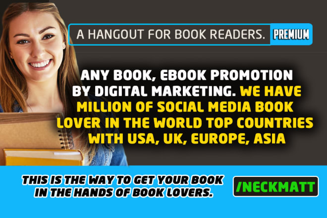 I will promote your book, ebook, kindle books on social media
