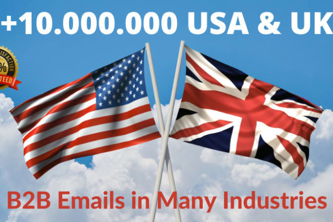 I will provide 10m USA UK b2b database of emails in all industries