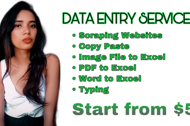 I will provide any kind of data entry, copy paste, web scraping services